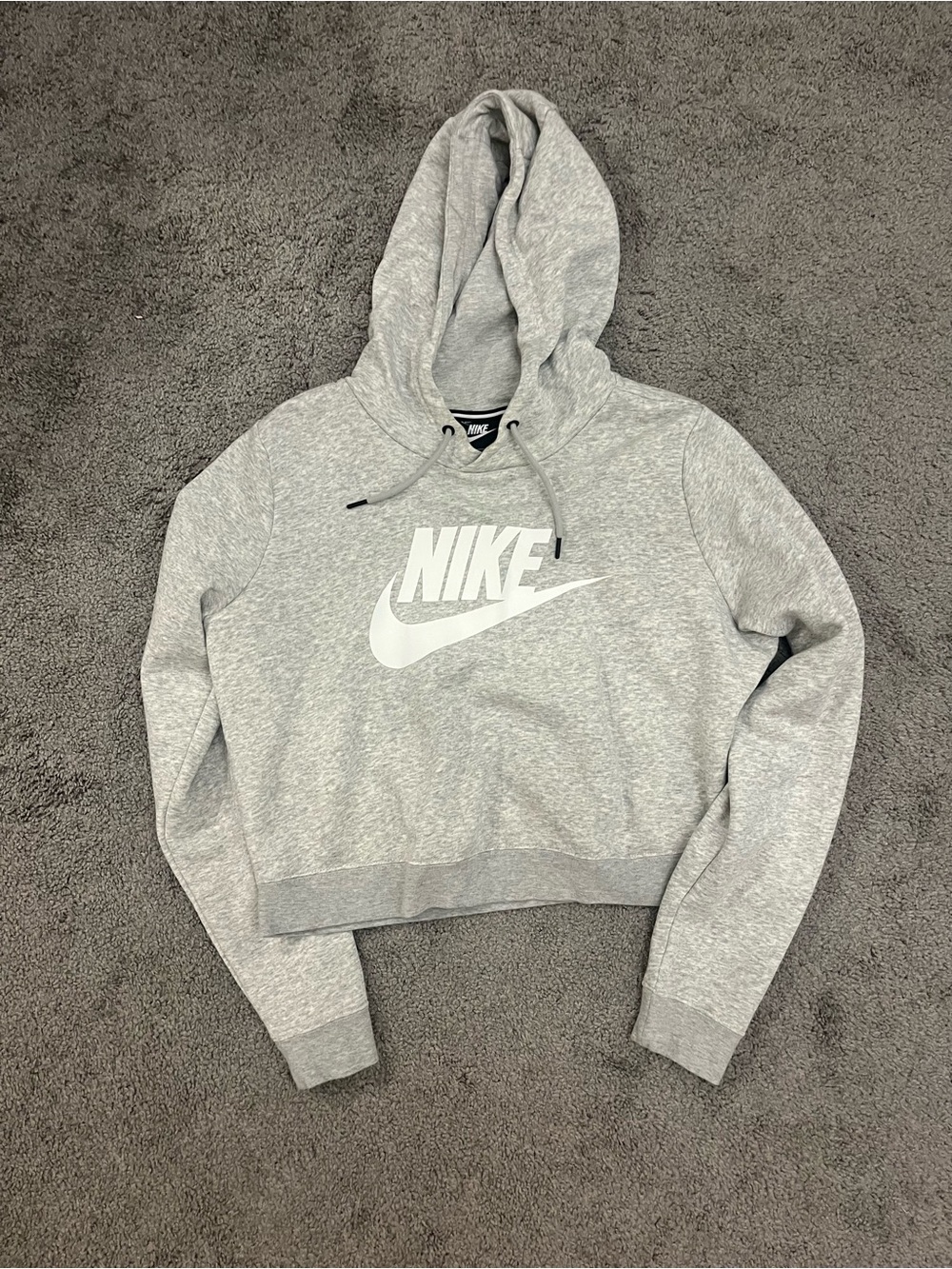 Nike Women's Gray Cropped Hoodie